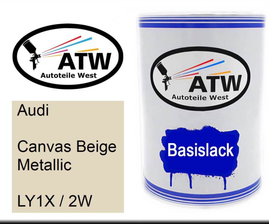 Audi, Canvas Beige Metallic, LY1X / 2W: 500ml Lackdose, von ATW Autoteile West.